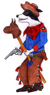 Kirby plays cowboy